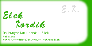 elek kordik business card